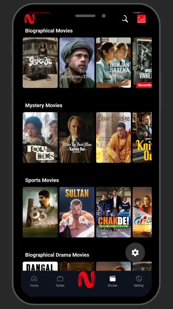 Netflix style homepage