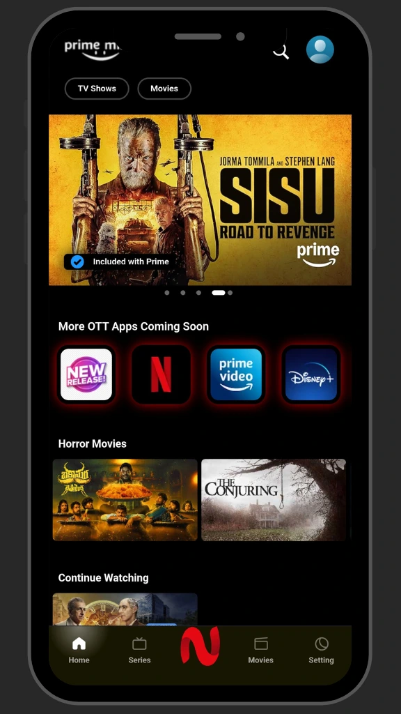 prime video homepage on netmirror